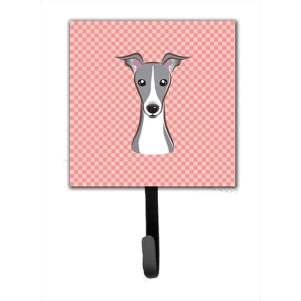 Carolines Treasures Checkerboard Pink Italian Greyhound Leash or Key Holder- 4.25 W x 7 H In. BB1236SH4 - main